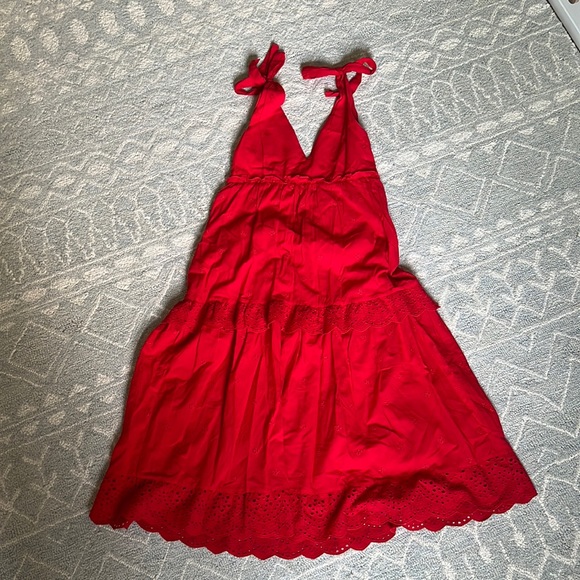 Zara Red Eyelet Dress - Size M - EUC - Picture 2 of 7